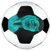 Angry Black Wolf in de nacht Voetbal (Gedraaid)