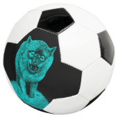 Angry Black Wolf in de nacht Voetbal (Drie kwart)