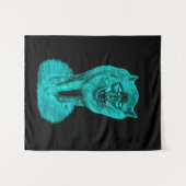 Angry Black Wolf in de nacht Wandkleed (Voorkant (horizontaal))