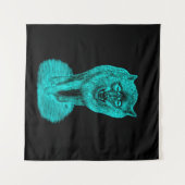 Angry Black Wolf in de nacht Wandkleed (Voorkant (horizontaal))