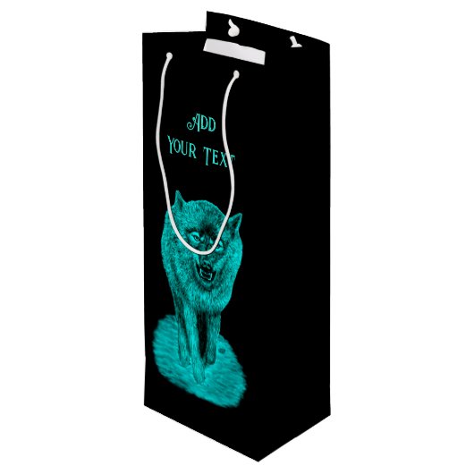 Angry Black Wolf in de nacht Wijn Cadeautas (Achterkant Gekanteld)