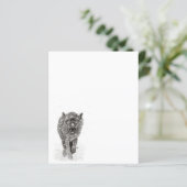 Angry Black Wolf in sneeuw, wilde winter (Staand voorkant)