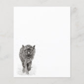 Angry Black Wolf in sneeuw, wilde winter (Achterkant)