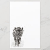 Angry Black Wolf in sneeuw, wilde winter (Achterkant)