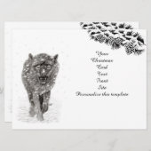 Angry Black Wolf in sneeuw, wilde winter (Voorkant / Achterkant)