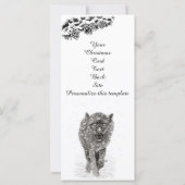 Angry Black Wolf in sneeuw, wilde winter (Achterkant)