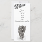 Angry Black Wolf in sneeuw, wilde winter (Voorkant)