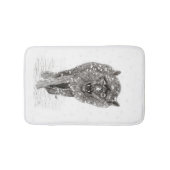 Angry Black Wolf in sneeuw, wilde winter Badmat (Voorkant)