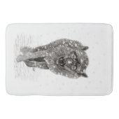 Angry Black Wolf in sneeuw, wilde winter Badmat (Voorkant)