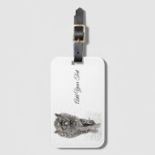 Angry Black Wolf in sneeuw, wilde winter Bagagelabel (Voorkant (verticaal))