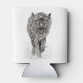 Angry Black Wolf in sneeuw, wilde winter Blikjeskoeler (Achterkant)