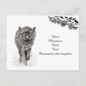 Angry Black Wolf in sneeuw, wilde winter Briefkaart (Voorkant)