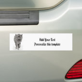 Angry Black Wolf in sneeuw, wilde winter Bumpersticker (Op auto)