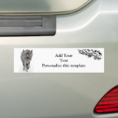 Angry Black Wolf in sneeuw, wilde winter Bumpersticker (Op auto)