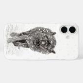 Angry Black Wolf in sneeuw, wilde winter Case-Mate iPhone Case (Achterkant (horizontaal))
