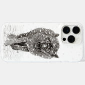 Angry Black Wolf in sneeuw, wilde winter Case-Mate iPhone Case (Achterkant (horizontaal))