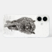 Angry Black Wolf in sneeuw, wilde winter Case-Mate iPhone Case (Achterkant (horizontaal))