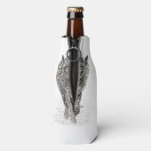 Angry Black Wolf in sneeuw, wilde winter Flesjeskoeler (Fles Achterkant)