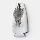 Angry Black Wolf in sneeuw, wilde winter Flesjeskoeler (Achterkant)