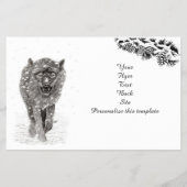 Angry Black Wolf in sneeuw, wilde winter Flyer (Achterkant)