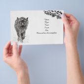 Angry Black Wolf in sneeuw, wilde winter Flyer (Hand)
