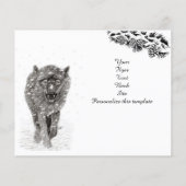 Angry Black Wolf in sneeuw, wilde winter Flyer (Achterkant)