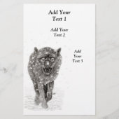 Angry Black Wolf in sneeuw, wilde winter Flyer (Voorkant)