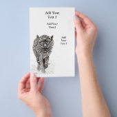 Angry Black Wolf in sneeuw, wilde winter Flyer (Hand)