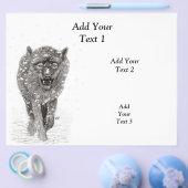 Angry Black Wolf in sneeuw, wilde winter Flyer (Enkel)