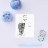 Angry Black Wolf in sneeuw, wilde winter Flyer (Enkel)