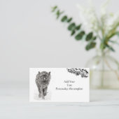 Angry Black Wolf in sneeuw, wilde winter Informatiekaartje (Staand voorkant)