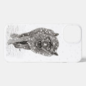 Angry Black Wolf in sneeuw, wilde winter iPhone Hoesje (Achterkant horizontaal)