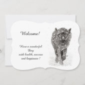 Angry Black Wolf in sneeuw, wilde winter Kaart (Voorkant)
