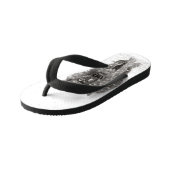 Angry Black Wolf in sneeuw, wilde winter Kinder Teenslippers (Schuin)