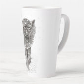 Angry Black Wolf in sneeuw, wilde winter Latte Mok (Rechterhoek)