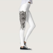 Angry Black Wolf in sneeuw, wilde winter Leggings (Rechts)