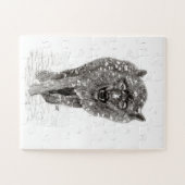 Angry Black Wolf in sneeuw, wilde winter Legpuzzel (Horizontaal)