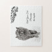 Angry Black Wolf in sneeuw, wilde winter Legpuzzel (Verticaal)