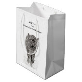 Angry Black Wolf in sneeuw, wilde winter Medium Cadeauzakje (Achterkant Gekanteld)