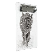 Angry Black Wolf in sneeuw, wilde winter Mini Klembord (Schuin)