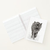 Angry Black Wolf in sneeuw, wilde winter Notitieboek (Binnen)