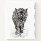 Angry Black Wolf in sneeuw, wilde winter Notitieboek (Achterkant)