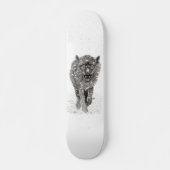 Angry Black Wolf in sneeuw, wilde winter Persoonlijk Skateboard (Voorkant)
