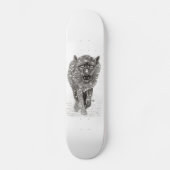 Angry Black Wolf in sneeuw, wilde winter Persoonlijk Skateboard (Voorkant)