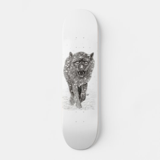 Angry Black Wolf in sneeuw, wilde winter Persoonlijk Skateboard (Voorkant)