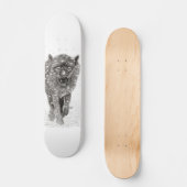 Angry Black Wolf in sneeuw, wilde winter Persoonlijk Skateboard (Voorkant)