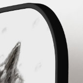 Angry Black Wolf in sneeuw, wilde winter Pickleball Paddle (Links Detail)