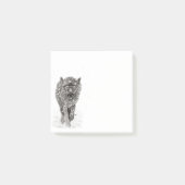 Angry Black Wolf in sneeuw, wilde winter Post-it® Notes (Voorkant)