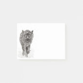 Angry Black Wolf in sneeuw, wilde winter Post-it® Notes (Voorkant)