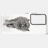 Angry Black Wolf in sneeuw, wilde winter Samsung Galaxy Hoesje (Achterkant horizontaal)